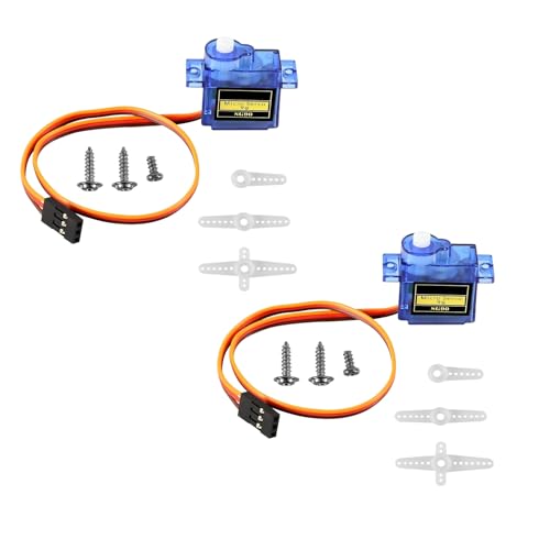 2Pcs SG90 Micro Servo Motor 180 Degree SG90 9G Gear Motor Control for Arduino Raspberry Pi RC Car Toy Robot Helicopter Airplane Controls Car Boat DIY