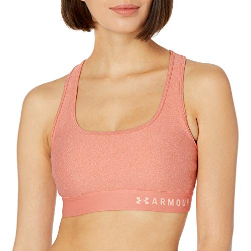 Under Armour Women's Threadborne Heathered Sports Bra , Blush Orange (873)/Peach Frost , X-Large