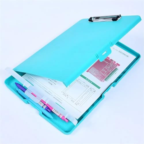 Dossiers de documents et porte-bloc vert avec boîte de rangement - 7