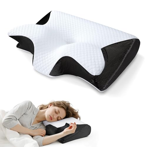 WRINWPOOSE Sleep Apnea Pillow Dreamers Relief Pillow Side Sleeper 2 in 1 Cervical Pillow for Neck Pain Relief and for Back Side Stomach Sleeper