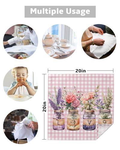 Servilletas de Tela Floral Lavanda 50.5x50.5 cm Pack 4 miniatura 5