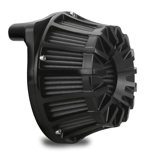 Image of For harley air cleaner filter Touring street glide road king electra tri trike Dyna Sportster XL 883 1200 Softail air intake (Speed 15 style - Black, D-For M8 Touring /Softail 2018-UP)