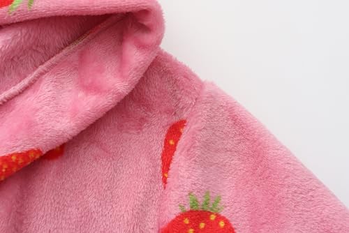 Image of Kids Hooded Bathrobe Girls Soft Plush Hooded Flannel Pajamas Sleepwear Boys Spa Robe