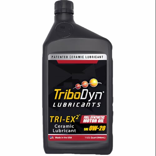 TriboDyn TRI-EX2 0W-20 Full Synthetic Motor Oil with Ceramic Coating, API SP, ILSAC GF-6 - Patented Ceramic Coating Improves HP and Fuel Economy (0W-20, 1 Quart)