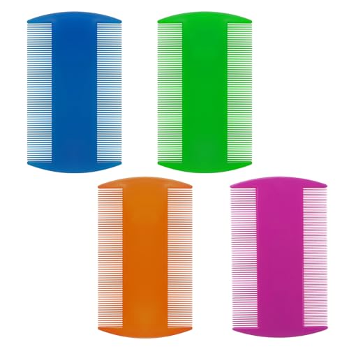 Double Sided Fine Tooth Comb for Adults Dog Cat Pet's Long, Short, Fine, Thick Hair(4 Pack)