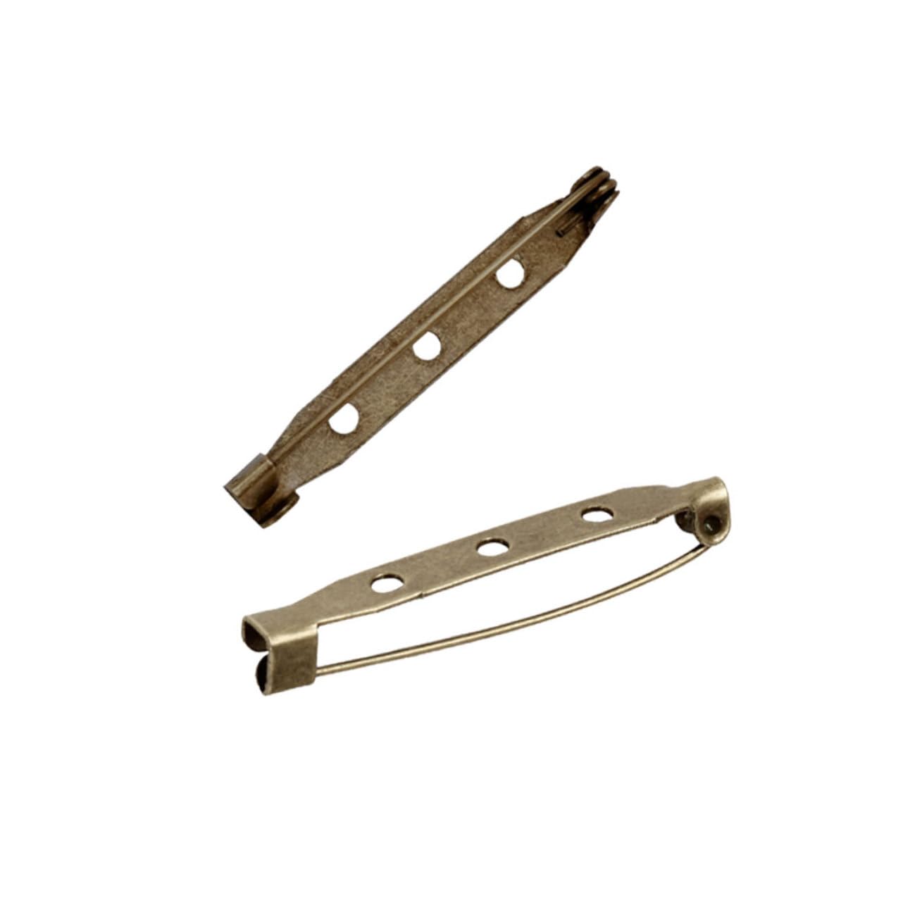 DOITOOL 200Pcs Bronze Safety Pin Backs Clasp Brooch for Craft Jewelry DIY Projects Durable Material Easy to Use with Holes Design for Secure Attachment