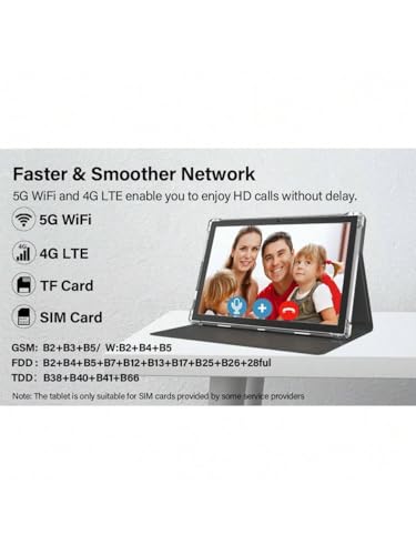 Image of Android Tablet 10.1 inch inch, 4G LTE Dual SIM, 20GB RAM,256GB Storage,Supports Extend 1TB, IPS Touchscreen,Dual Camera, WiFi /WLAN /Bluetooth /GPS,TYD-109pro (Black, 256 GB)