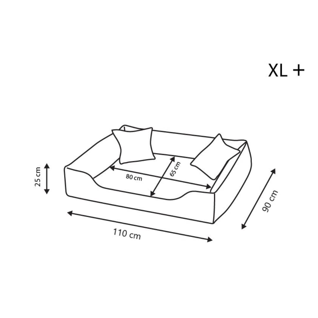 Hundebett Puffi Grosse Mittelgroße Kleine Hunde - Hundekissen Hundematte aus Alcantara-Stoff - Waschbar Kuschelig Langlebig Abriebfest Reißfest (XL+| 110x90cm, Rot)