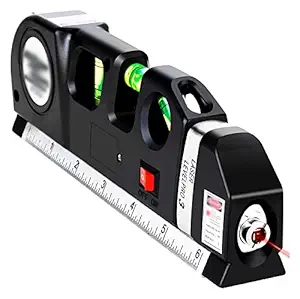 Hukimoyo Laser Level Line Tool 3 Mode with 8-Foot Tape Measuring Device Multipurpose Metric Ruler Cross Laser Leveler Machine for Picture Hanging Tile Walls(18.5 * 6.2 * 83.5cm)