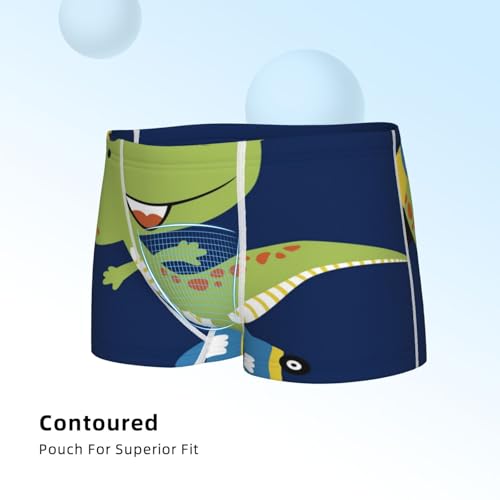 Boys' Cotton Boxer Brief Soft Underwear-Dino Playing Roller Skate4