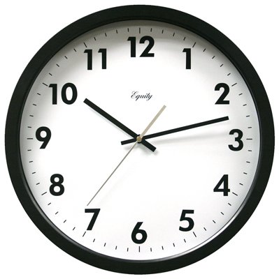 Amazon.com: Equity 25509 Commercial Wall Clock, Black, 14-in