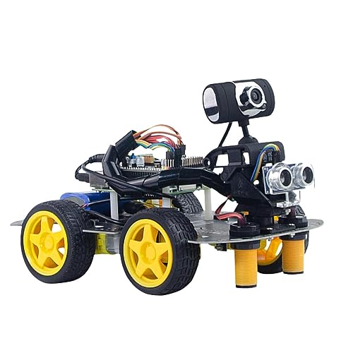 Raspberry Pi 3B+/4B pX}[g{bgJ[LbgAAI X^[^[Lbg Python vO}udq DIY 4WD {bgLbg LbY eB[ (With Raspberry Pi 5B 4GB)