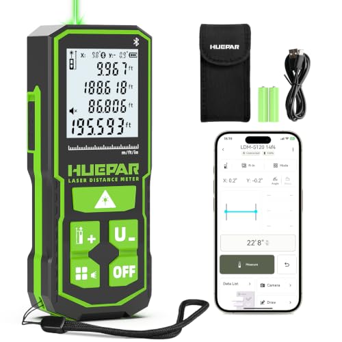 Huepar S60-G-BT Professional Bluetooth Laser Measuring Tool 200ft