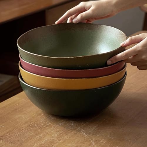 Insalatiera Grande Ciotola di Ceramica Ciotola di Verdure Ristorante Insalatiera Noodle Bowl Stoviglie per la casa Zuppa Ciotola di frutta e verdura