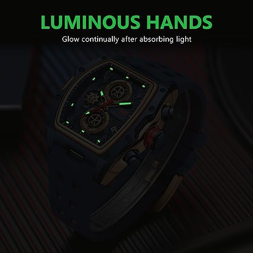 AIMES Watch Wristwatch for Men Fashion Casual Cool Big Dial Watch Luminous Waterproof Sport Analog Quartz Business Mens Watches Silicon Strap Dress Watch