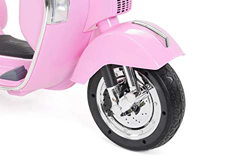 Actionbikes Motors Kinder Elektroroller Vespa PX150 - Lizenziert - 2x18 Watt Motor - Eva Vollgummi Reifen (Pink) - 4