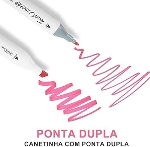 Estojo 80 Canetas Marcador para Colorir - Kit Conjunto Canetinha Profissional Tiktok Marcadora Perma