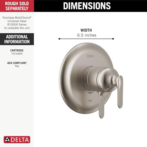 Delta Bonacci 17 Series Dual-Function Valve Trim Kit, Brushed Nickel 2 Handle Set for Shower Faucet System, Lumicoat Stainless T17045-SS-PR (Valve Not Included) by DELTA - Used condition - Image 2
