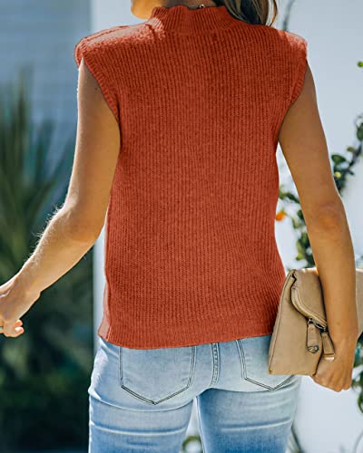 Image of Elitechoice Women's Sleeveless Sweater Vest Summer Mock Neck Casual Pullover Lightweight Tops 2025