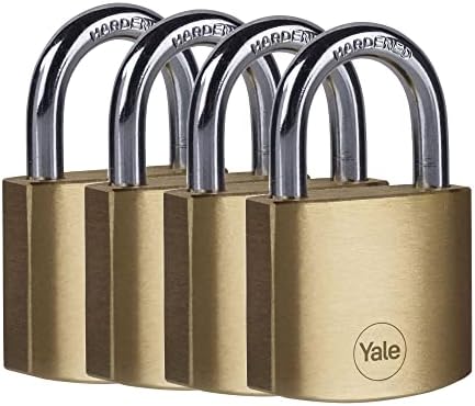 Yale Y110B/30/115/1 - Brass Padlock (30 mm) - Indoor Lock for Locker, Backpack, Tool Box - 3 Keys - Standard Security
