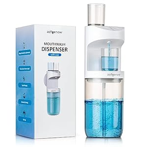 Automatic Mouthwash Dispenser for Bathroom,Bathroom Accessories 19.4 Fl Oz Dispensers with Magnetic Cups,Wall Mounted Dispenser,Suitable for All Age Groups,White