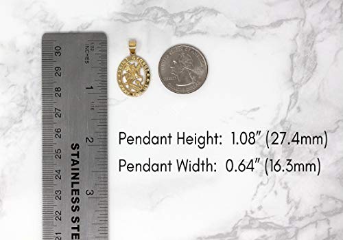 10k Gold Saint George Pray for Us Oval Charm Pendant2