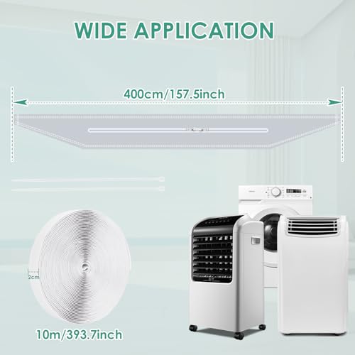 Miniatura 7 de Ninonly Sellado Ventana Aire Acondicionado Para Aires Acondicionados Y Secadoras Fácil De Instalar Eficaz Bloqueo Del Aire Caliente,Para Ventanas,Tragaluces Ventanas Correderas Cremallera