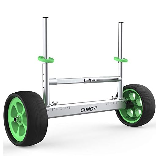 GONGYI GY300 Kayak Cart Scupper Airless Tires Sit On Top Adjustable Trolley Hauler Dolly Solid Aluminum Constructions
