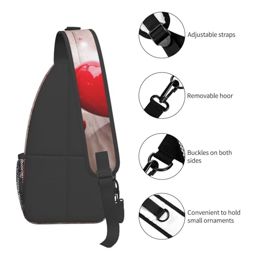 Sac à dos à bandoulière de voyage grand compartiment noir et rouge - 4