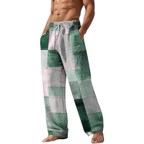 Pantalon de marche pour homme avec cordon et motif géométrique imprimé 3D