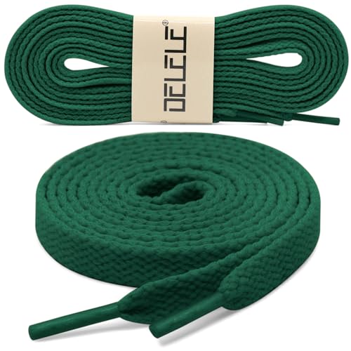 Image of DELELE 2 Pair Super Quality 24 Colors Flat Shoe laces 5 /16 inch Wide Shoelaces for Athletic Running Sneakers Shoes Boot Strings