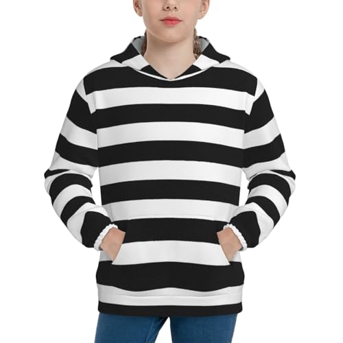 Stripes Kids Pullover Hoodies Boys Sweatshirts Girls Athletic Clothes with Pocket