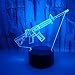 7 Couleur Touch Control Switch Gun Modèle 3D Lampe Vision Changement Progressif Veilleuse Enfants Cadeau De Noël Jouet