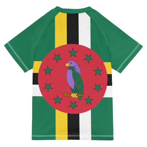 Aflyko Patriot Kid Rashguard Shirt Dominica Flag Boys Girls Swimsuit Top2