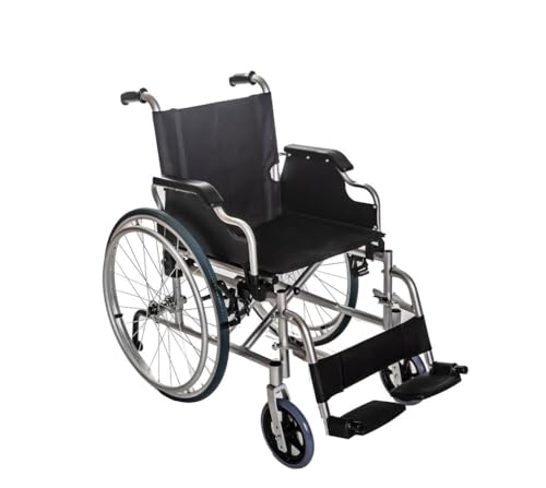 Inko Mobility, Silla de ruedas más ligera 13,8kg, Plegable, Freno, Aluminio, Ruedas macizas, Reposabrazos abatibles, Reposapiés extraíbles, Ergonómica, Ruedas extraibles,Marca España