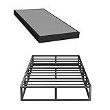 Superay Twin Box Spring, 5 inch Box Spring for Twin Bed, Heavy Duty Metal Bed Frame with Fabric Cover, 3000lbs Max Weight Capacity Bed Base Mattress Foundation, Easy Assembly, Noise Free, Black
