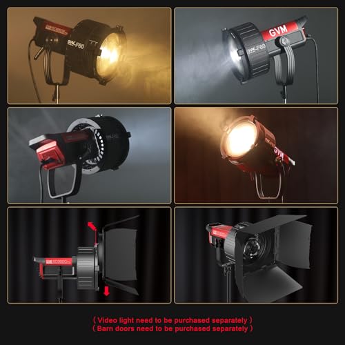 GVM F60 Fresnel lente para luz de video LED con soporte Bowens y compatibilidad extendida 4