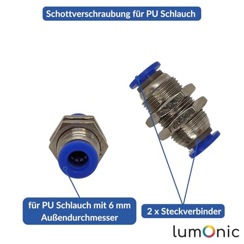 Tuyau PU raccord de cloison 6mm connecteur pneumatique air comprimé - 3