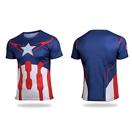 Magliette Compressione Uomo Supereroe Capitan