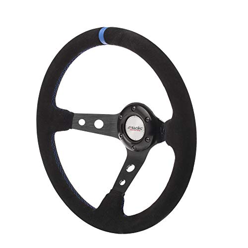 Simoni Racing Skdown Shakedown Sport Steering Wheel Shakedown, zwart, lichtblauw naden