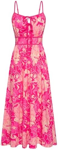 GRACE KARIN Women's 2025 Summer Casual Floral Boho Dress Spaghetti Strap Flowy Beach Maxi Dresses