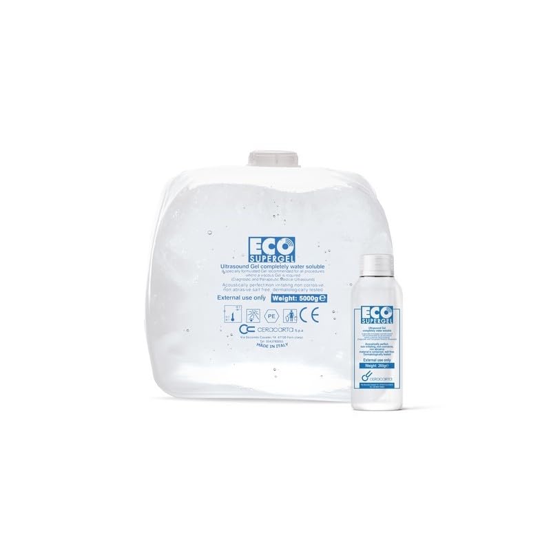 Gel conduttore 3PEZZI - 15 LITRI per ultrasuoni, ecografia, ECG, Laser diodo, Luce Pulsata, Epilazione definitiva, trasparente 5 litri con bottiglia 250 ml