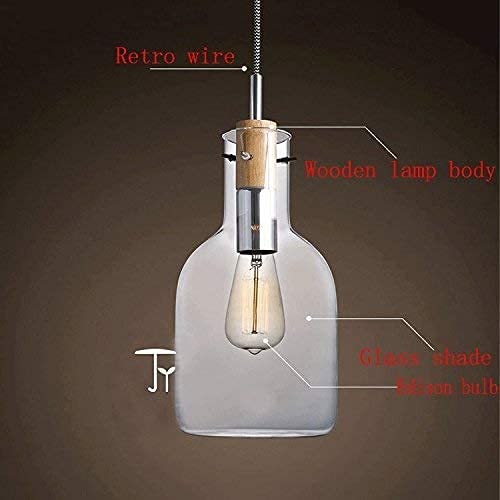 Lámpara de pared estilo retro industrial E27 con 1 luz de cristal 4