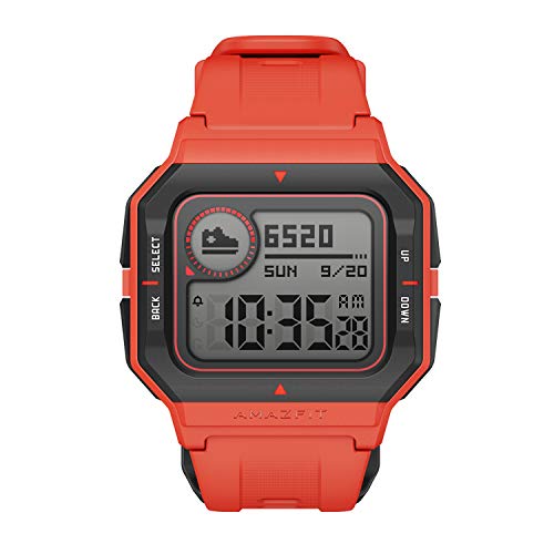 Image of Amazfit Neo Smart Watch, Retro Design, 28-Day Battery Life, Always-on Display, 5ATM Water Resistant, Lightweight, 4 Physical Buttons, Heart Rate, Sleep Monitor (Red)