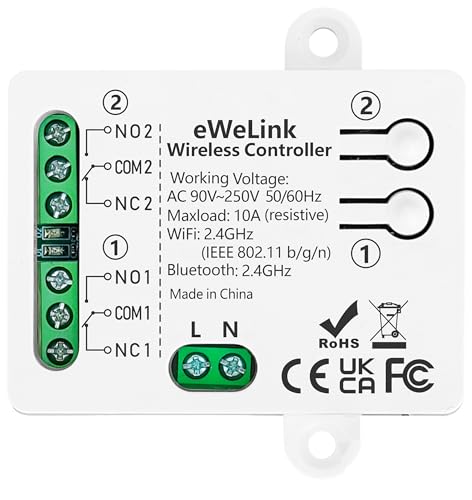 DieseRC Interruptor Inteligente WIFI de 2 canales, Módulo Relé