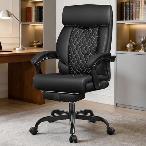 Big and Tall Office Chair with Footrest, High Back Executive...