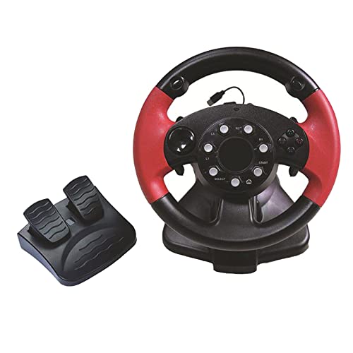 Image of BNFGaming Racing Simulator Vibration PC Steering Wheel & Pedal for PS3 /PS2 - Compatible with PC, PS2, PS3