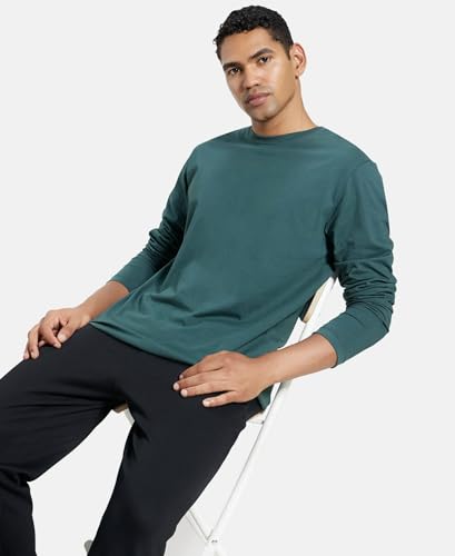 Image of Jockey AM95 Men's Super Combed Cotton Rich Solid Round Neck Full Sleeve T-Shirt