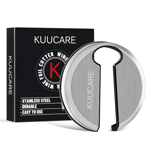 Catálogo de Etiquetas para el vino los 5 mejores. 40 Cortador de papel de vino, removedor de láminas de acero inoxidable con cuchillas afiladas para botellas de vino, corte sin esfuerzo para etiquetas de cuello y cortador de sellado...