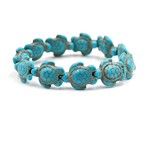 Bracelet d'huiles essentielles femmes turquoise tortue élastique 19CM